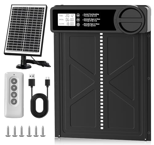 Automatische Hühnerklappe solar - Große mit Zeit/Handmodus Einklemmschutz, Anti-klemm, solarbetriebene elektrische Hühnerklappe aus Aluminiumlegierung | Hochkapazitätsbatterie | 20M Fernbedienung von INNOLAND