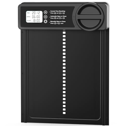 INNOLAND Automatische Hühnerklappe mit Zeit/Handmodus Anti-Klemm, elektrische Hühnerklappe automatisch, Aluminiumlegierung Hühnertür | programmierbarem LCD-Bildschirm | Niedriger Batteriestand Hinweis von INNOLAND