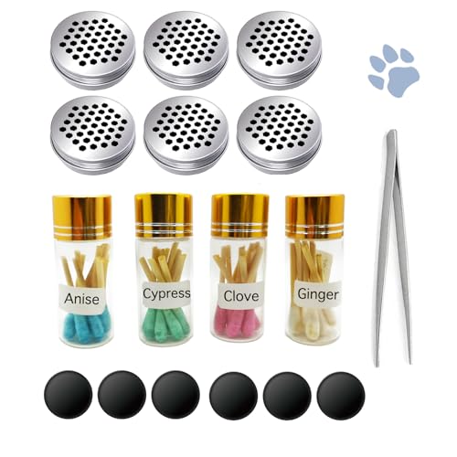 INNOYUMLIN Hundeduft, Arbeitsdosen, Trainingsset, Nasenarbeitsbehälter, magnetischer Duft, Arbeit für Hunde, Trainingsgeruch, Aluminiumdosen (6 Dosen + 4 Dufttupfer von INNOYUMLIN