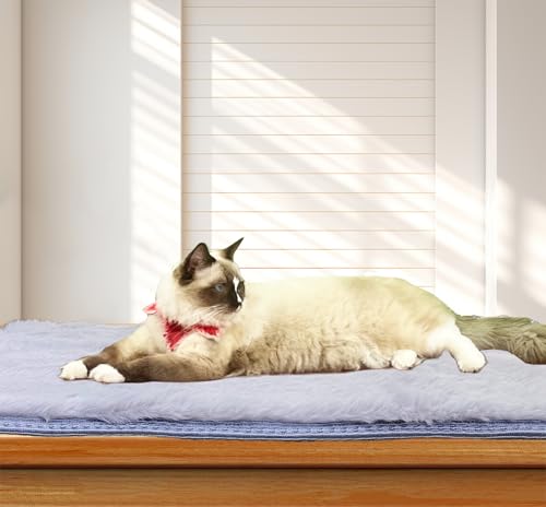 Weiche Katzen-Fensterbank, Haustier-Pad, Katzen-Sitzstange, flauschige Fensterbank, Katzenkissen, Sitzbett, Katzenkissen für Fensterbank, Haustier-Fenstermatte (Grau, 40,6 x 61 cm) von INNOYUMLIN