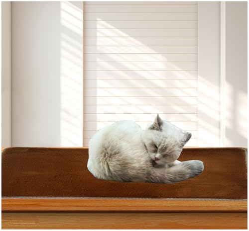 Weiche Katzen-Fensterbank, Haustierkissen, Katzen-Sitzstange, flauschige Fensterbank, Katzenkissen, Katzenkissen für Fensterbank, Haustier-Fenstermatte (Kaffee, 30,5 x 61 cm) von INNOYUMLIN