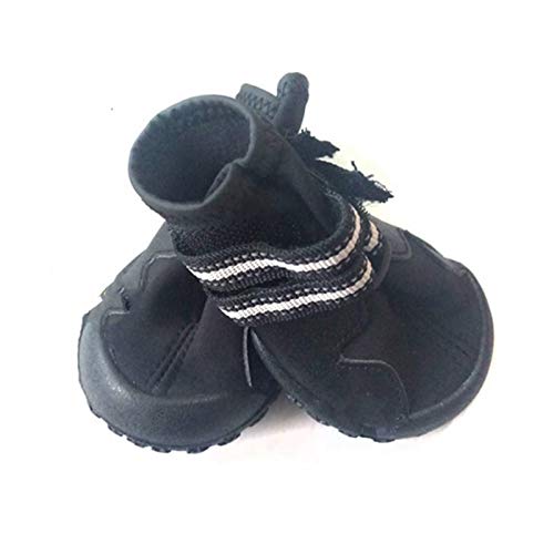 Hundeschuhe,Dog Boots Sport-Hundeschuhe for große Hunde, Haustier-Außen-Regenstiefel, rutschfeste Welpen-Lauf-Turnschuhe, wasserdichte Stiefel, Haustier-Zubehör (Color : Black, Size : 6) von INOKAI