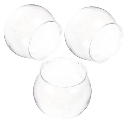 3 Stück Transparentes Aquarium für Goldfische und Dekoration Kunststoff Fischschale für Kreatives Pflanzgefäß 3 Stück Transparentes Aquarium für Goldfische und Dekoration Kunststoff Fischschale für Kreatives Pflanzgefäß von INOOMP