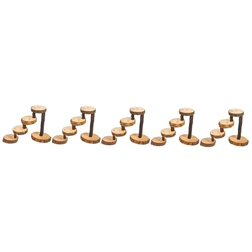 INOOMP Kauspielzeug 5 Sets Hamster-Holztreppen Leiter Abstandshalter Runder Ständer Holzspielzeug Kleiner Vogelkäfig Praktische Hamster-Plattform Holz-Kletterbrett Sprungleiter Für von INOOMP