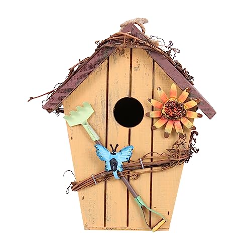 Holz Vogelhaus Dekoration ländlicher hängender Anhänger dekorative Vogelhäuser Wohnkultur rustikale Heimdekoration Hängende Vogelhaus hängende Dekoration für draußen Hölzern rot Holz Vogelhaus Dekoration ländlicher hängender Anhänger dekorative Vogelhäuser Wohnkultur rustikale Heimdekoration Hängende Vogelhaus hängende Dekoration für draußen Hölzern rot von INOOMP