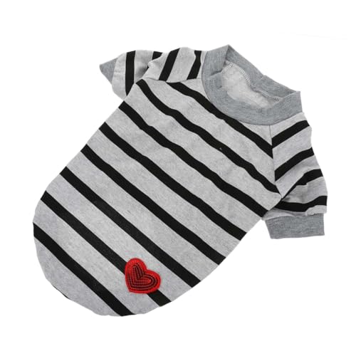 INOOMP Atmungsaktives Gestreiftes T-Shirt Für Kleine Hunde Bequeme Sommerkleidung Aus Baumwolle Für Welpen Xs Niedliches Design Für Haustiere von INOOMP