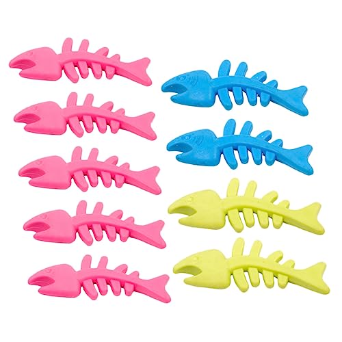 INOOMP 1satz Teiliges Kauspielzeug Hunde Bunte Fischknochen Aus TPR Für Zahnpflege Stressabbau Und Spielspaß Für Kleine Und Große Haustiere von INOOMP