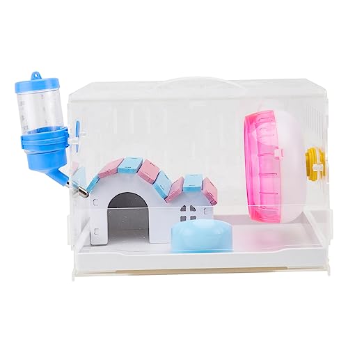 INOOMP 1satz Transparentes Acryl Hamsterkäfig Mit Schublade Einzel-Schicht Design Für Kleine Haustiere Villa Für Hamster Zufällige Zubehörfarbe von INOOMP