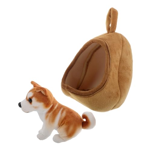 INOOMP 1 Satz Hundehausspielzeug realistischer Stoffhund Nettes Hund ausgestopft süße Kuscheltiere große Hundehütte Kuscheltier Kätzchen Stofftier Hund Plüsch Light Brown von INOOMP