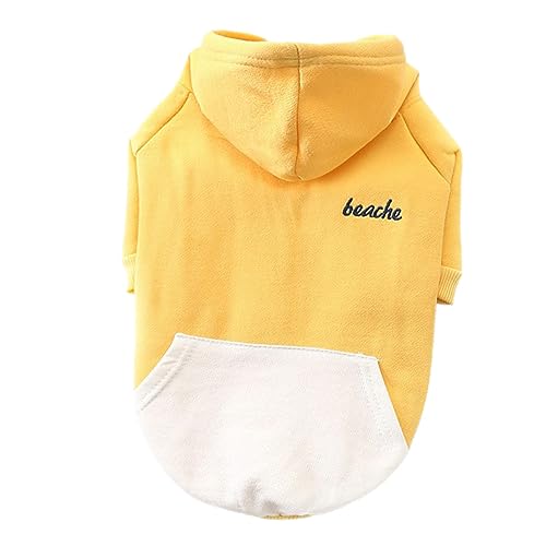INOOMP 1satz Hunde Hoodie Baumwolle Für Kleine Und Mittlere Hunde Bequeme Und Stylische Herbst Und Winterkleidung Gelb Für Partys Und Alltag von INOOMP