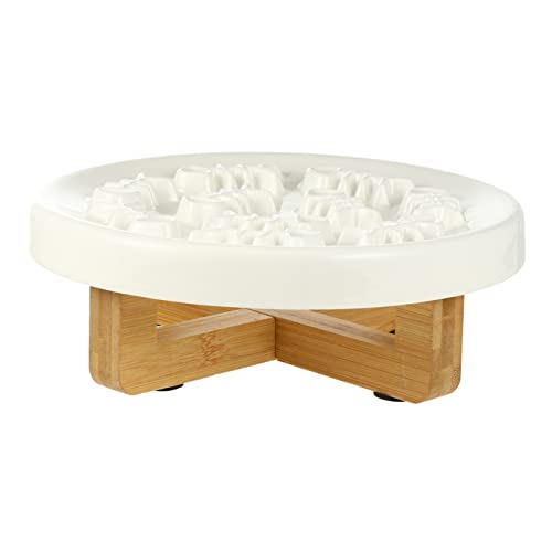 INOOMP Keramik-hundenapf-Set Slow Feeder Holzständer Für Katzen Erhöhtes Design Komfort Für Den Hals von INOOMP