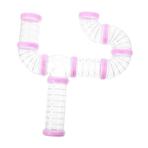 INOOMP Hamstertunnel aus Kunststoff 8 Stück Labyrinth Zubehör für Hamsterkäfige Erweiterbar und Transparent für Hamster und Igel von INOOMP