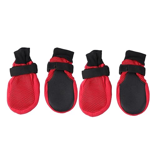 INOOMP Atmungsaktive Mesh-hundeschuhe Rot Größe M Haustierschuhe Für Hunde Welpen Outdoor-hundestiefel von INOOMP