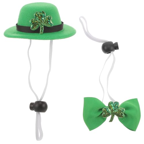INOOMP 1 Satz Set Aus Mütze Und Krawatte Für Haustiere Hunde-PIPI-pad Geburtstagszubehör Für Hunde Hundegeburtstagsfeier Hundekleidung Haustierpflegeset Bausatz Züchten Green Polyester von INOOMP