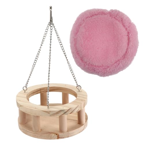INOOMP 1satz Hängende Holz-hängematte Für Kleine Haustiere Komfortables Nest Für Hamster Mäuse Und Chinchillas Strapazierfähig Und Einfach Zu Montieren Zum Spielen Und Ausruhen von INOOMP