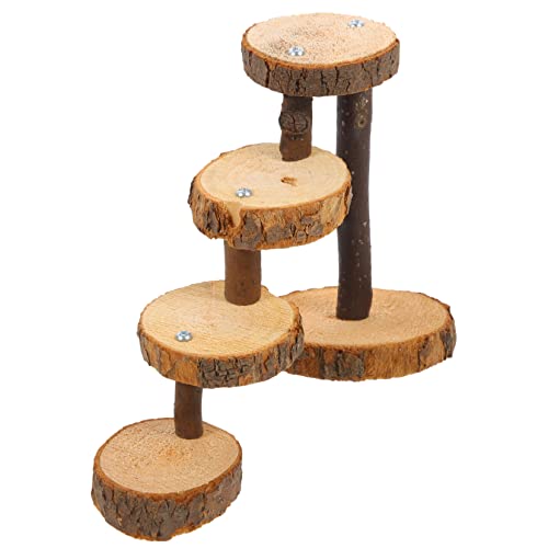 INOOMP Holzspielzeug 1 Set Hamster-Holztreppen Holzpflanzenständer Cupcake-Spielzeug Runder Pflanzenständer Holzhamsterleiter Vögel Trainingskäfig Spielzeug Hamsterplattform Vögel von INOOMP