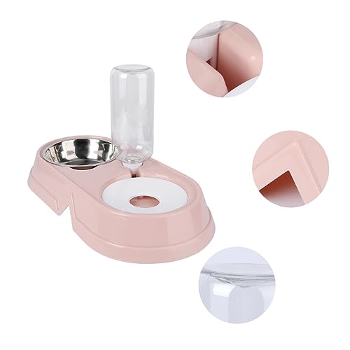INOOMP 2-in-1 Hunde Katzen Futternapf Set Edelstahl Haustier Wasser Trinknapf Doppelnapf Futterspender Katzenfutter und Wassernapf Set Heimtierbedarf von INOOMP