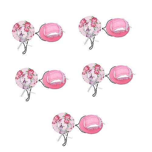 INOOMP 5sets Atmungsaktive Mesh Poröse Kappe Visier Hut Für Hunde Sonne Eimer Hut Verstellbaren Riemen 2 Stücke * 5 von INOOMP