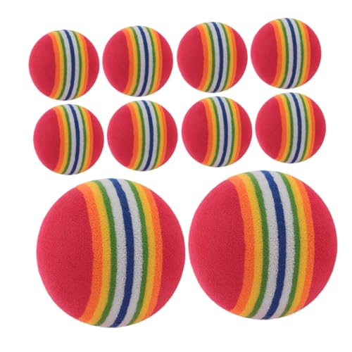 INOOMP 10 Stück Regenbogenball für Haustiere Seil Ball Hundespielzeug für Haustiere Balljagdspielzeug für Katzen Welpen kauen Hundezahlerspielzeug Eva von INOOMP
