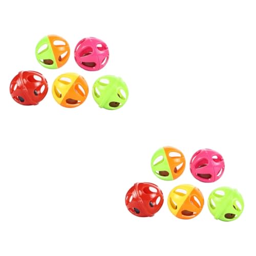 INOOMP 100 STK Katzenglocke Ballspielzeug plastikbälle plastikball Katzenbälle mit Glöckchen Glockenball runden Spielzeuge Pet-Ball-Spielzeug Ballspielzeug für Katzen hohl Katzenspielzeug von INOOMP