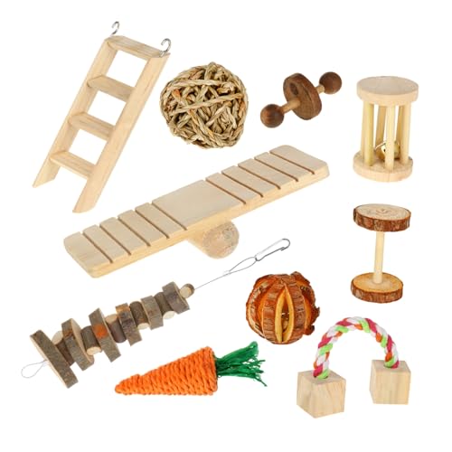 INOOMP 10stücke Naturholz Kaubrett Spielzeug Für Hamster Chinchilla Meerschweinchen Halsband Kaubrett Spielzeug Für Kleintiere Und Vögel von INOOMP