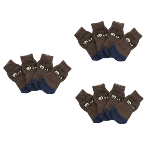INOOMP Anti Rutsch Hundesocken 12 Stück Hundesocken Cartoon Haustier Hundesocken Katzensocken Haustiersocken Haustier Baumwollsocken von INOOMP