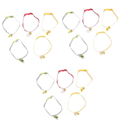 INOOMP 15 STK Haustierhalsband Gelbe Fliege Weiches Welpenhalsband Hund Grüne Fliege Gelber Bogen Glockenhalsband Für Haustiere Haustier-Halskette Halsband Für Welpen Baumwolle Polyester von INOOMP