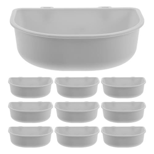 INOOMP 15 Stück Käfig-Futternäpfe: Hundekäfig-Wassernapf zum Aufhängen, Käfig, Futternapf, Behälter für Zwinger, Welpen, Katzen, Vögel, Hasen, Grau von INOOMP
