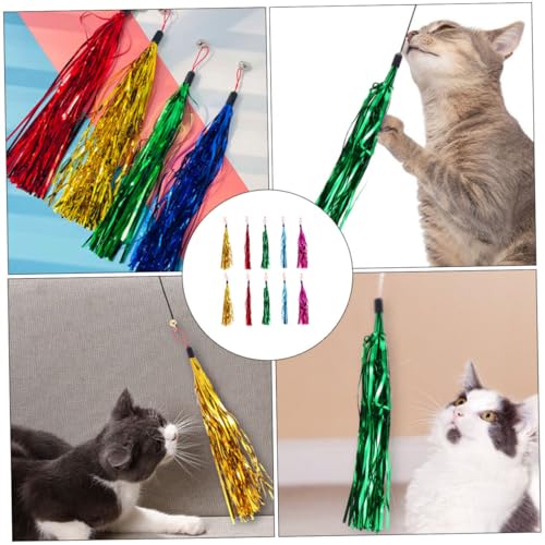 INOOMP 15 Stück Teiliges Katzenspielzeug Klingelnden Quastenköpfen Bunte Ersatzköpfe für Katzenangel Fördert Spielerische Interaktion und Natürliche Neugier von Zufällige Zufällige Farbe von INOOMP