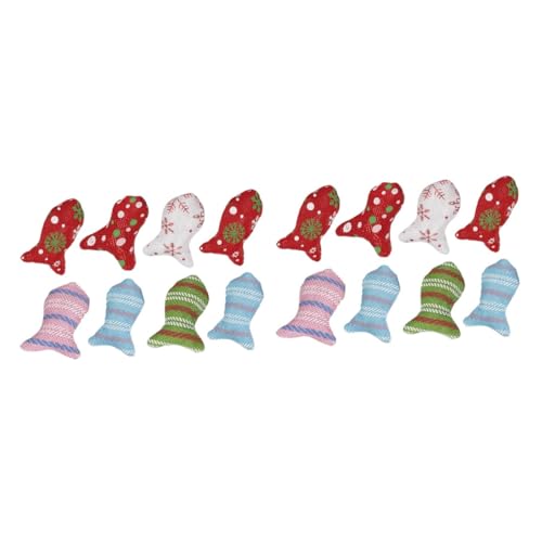 INOOMP 16stücke Teiliges Bunter Katzenfisch-spielzeuge Weihnachts-Katze Spielzeuge Für Aktive Katzen Farben Zufällig von INOOMP
