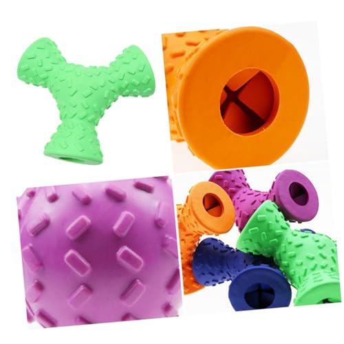 INOOMP Hundespielzeug Treat Know 3 Löcher Für Futter Beißspielzeug Für Hunde Kauspielzeug Aus Gummi Für Haustiere Leckerli-Spender Spielzeug Zufällige Farbe von INOOMP