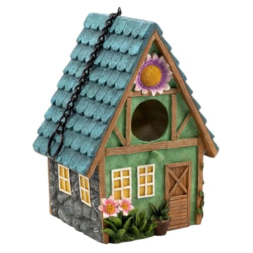 INOOMP 1stück Kreatives Vogelhaus Aus Resin Handgefertigte Deko Für Garten Und Terrasse Nistplatz Für Vögel Schutz Vor Kälte Und Nässe Aufhängbar Geburtstagsgeschenke Für von INOOMP