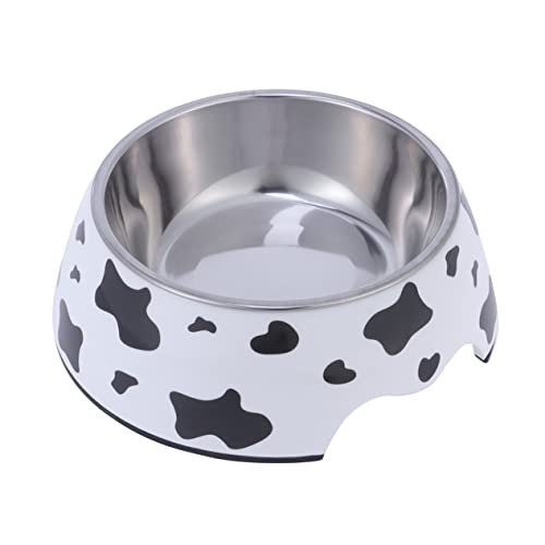 INOOMP 2-in-1-hundenapf Aus Edelstahl Mit Kuhmuster Wasser- Und Futternapf Futternapf Für Welpen Hunde Und Katzen Trockenfutter Nassfutter Leckerlis Wasser von INOOMP