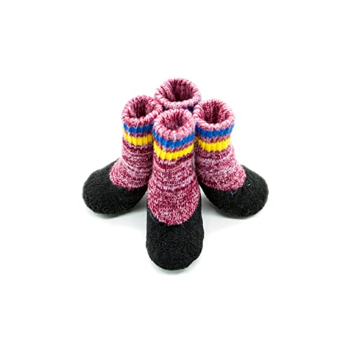INOOMP Herbst-haustiersocken 2 Paar Rot Gepolsterte Hundeschuhe Nicht-Haustier-hundesocken INOOMP Herbst-haustiersocken 2 Paar Rot Gepolsterte Hundeschuhe Nicht-Haustier-hundesocken von INOOMP