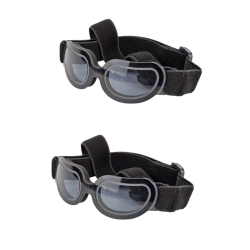 INOOMP 2stücke Hundesonnenbrille Mit Uv-Schutz Faltbar Und Verstellbare Gurt Für Hunde Für Outdoor-aktivitäten Schwarzes Design Für Optimale Augenpflege von INOOMP