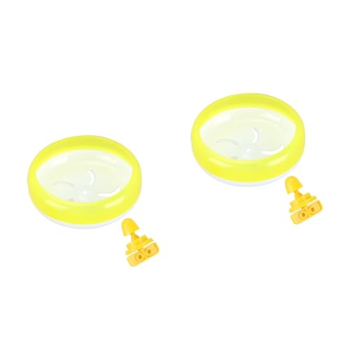 INOOMP 2 Stücke Mehrzweck Hamster Rad Pet Übung Spielzeug 14cm Durchmesser Nicht-für Haustiere Gelb von INOOMP