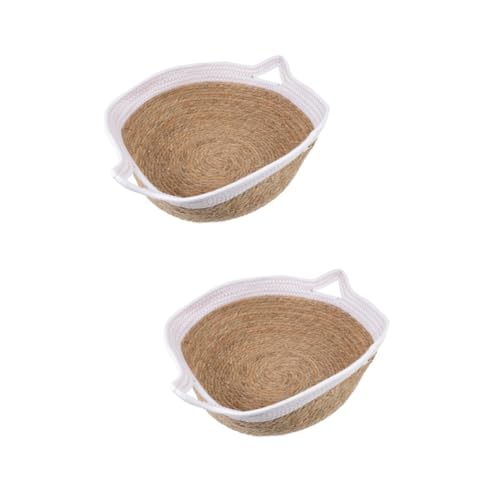 INOOMP 2 STK Haustierbett Katzenbett haustierzelt cat Bed Katze Sommer Schlafnest für Haustiere Haustiernest Haustier schlafhaus Weben kratzbaum für Katzen Kätzchenstreu Stroh Karton Weiß INOOMP 2 STK Haustierbett Katzenbett haustierzelt cat Bed Katze Sommer Schlafnest für Haustiere Haustiernest Haustier schlafhaus Weben kratzbaum für Katzen Kätzchenstreu Stroh Karton Weiß von INOOMP