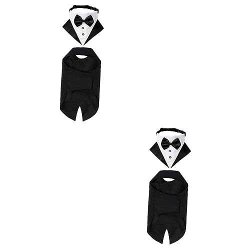 INOOMP 2 Sätze Hundeanzug Hunde Anzug hundekostü Jungen-Shirt Jungenanzüge Kleider Haustierhalsband und Anzug Geburtstagsgeschenk der Hund Schal Requisiten Passen Kleidung Baumwolle von INOOMP