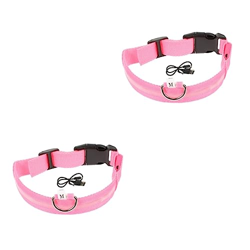 INOOMP 2 Sätze Hundehalsband Trainingshalsbänder Welpen-Krawatten leucht Halsband Leuchthalsband Haustier leuchtendes Halsband Leuchtendes Halsband für Haustiere LED Siebdruck Polyester von INOOMP