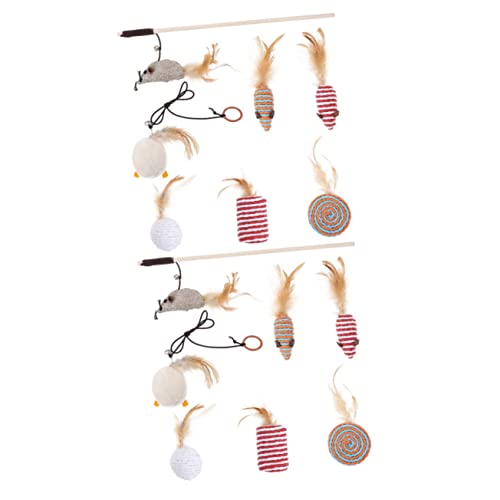 INOOMP 2 Sätze Katzen-Teaser Spielset aus Holz DIY Katzen Teaser Zauberstab interaktives katzenspielzeug Interactive cat Toy Spielzeuge Unterhaltungsspielzeug für Katzen Mäuse Spielzeug INOOMP 2 Sätze Katzen-Teaser Spielset aus Holz DIY Katzen Teaser Zauberstab interaktives katzenspielzeug Interactive cat Toy Spielzeuge Unterhaltungsspielzeug für Katzen Mäuse Spielzeug von INOOMP