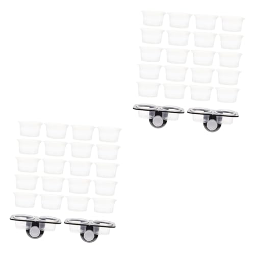 INOOMP 2 Sets Futterleiste Mit Näpfen Fütterungsplattform Für Reptilien Futterleiste Mit Doppelnäpfen Robust Und Leicht Zu Reinigen von INOOMP