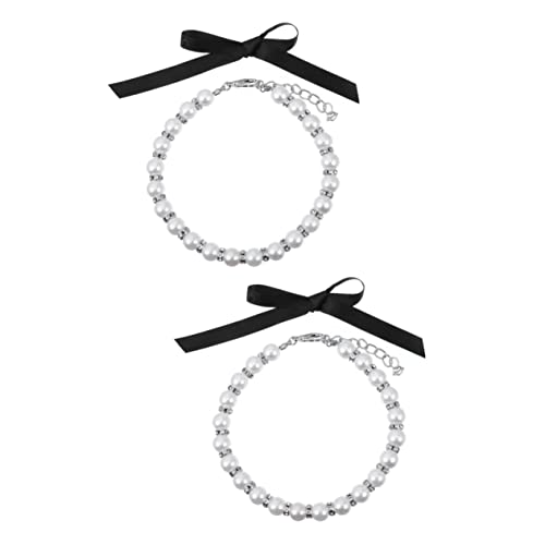 INOOMP 2sätze Modisches Perlen- Für Haustiere Einstellbares Und Hundehalsband Hochzeitschmuck Für Haustierfeiern Und Besondere Anlässe von INOOMP
