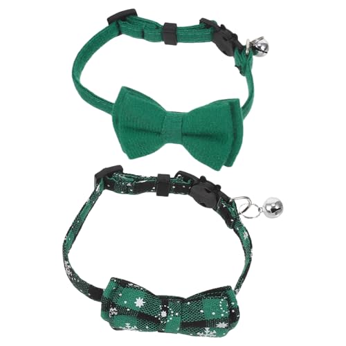 INOOMP 2 Stück Breakaway-Katzenhalsbänder: Kätzchenhalsband mit Glöckchen und Fliege für den täglichen Gebrauch, Tropische Partys und Sommer – verstellbar und mit Sicherheitsschnalle – von INOOMP