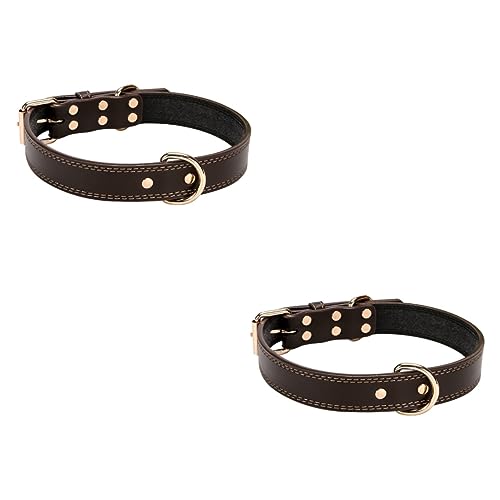 INOOMP 2stücke Pet Collar Aus Verstellbar Mit D- Und Nieten Kreatives Mit Glocke Für Große Hunde Kaffee Xs Individuelles Design Für Ihr Haustier von INOOMP