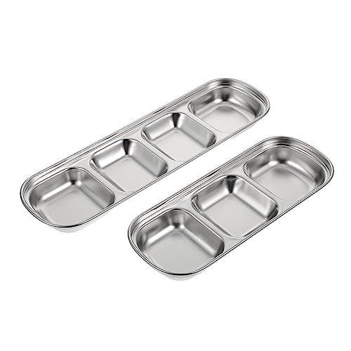 INOOMP 2 Stück Haustier -Fütterungsschale mehrere Gericht Tablett Futternapf für Kaninchen Fächer Haustiere katzenfutter Lebensmittelschale rostfreie Futterschale Rostfreier Silber INOOMP 2 Stück Haustier -Fütterungsschale mehrere Gericht Tablett Futternapf für Kaninchen Fächer Haustiere katzenfutter Lebensmittelschale rostfreie Futterschale Rostfreier Silber von INOOMP