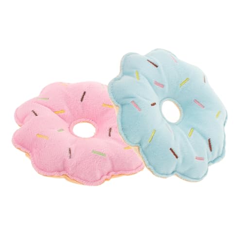 INOOMP 2stücke Kauspielzeug Für Hunde Lustiges Donut-förmiges Plüschspielzeug Interaktives Spielzeug Für Kleine Hunde Langlebig Und Sicher Für Zähneknirschen von INOOMP