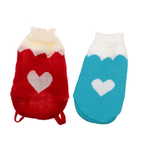 INOOMP 2stücke Hundepullover Mit Rollkragen Strickwaren Für Kleine Hunde Und Katzen Kuschelige Warme Winterbekleidung von INOOMP