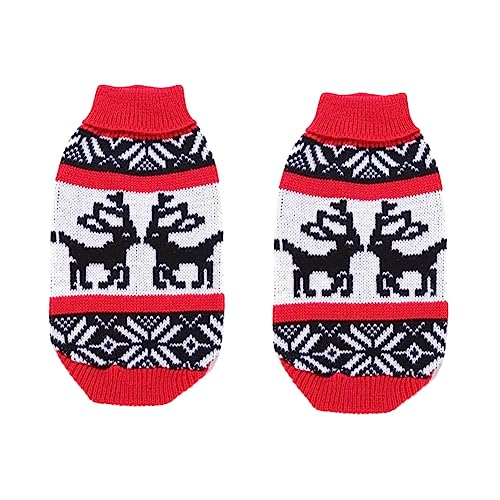 INOOMP 2 Stücke Charming Welpen Weihnachten Pullover Haustier Gestrickte Warme Hund Kleidung Festliche Outfit von INOOMP