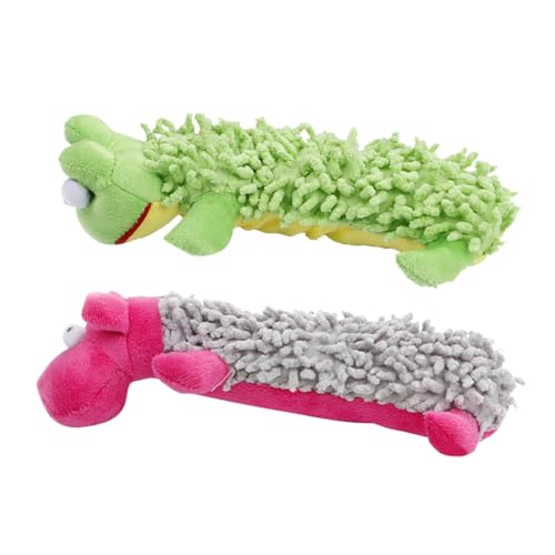 INOOMP 2stücke Plüsch Kauspielzeuge Für Hunde Geräuschendes Strapazierfähiges Spielzeug Im Cartoon-Stil Frosch Rosa Pädagogisches Hundespielzeug Zur Kauverhaltens Reduzierung Von von INOOMP