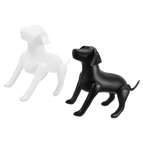 INOOMP 2 Stück Hundemannequins für Hundekleidung Aufblasbare PVC Modelle für Tierbedarf und Dekoration Schwarz und Weiß und Wiederverwendbare Ausführung von INOOMP